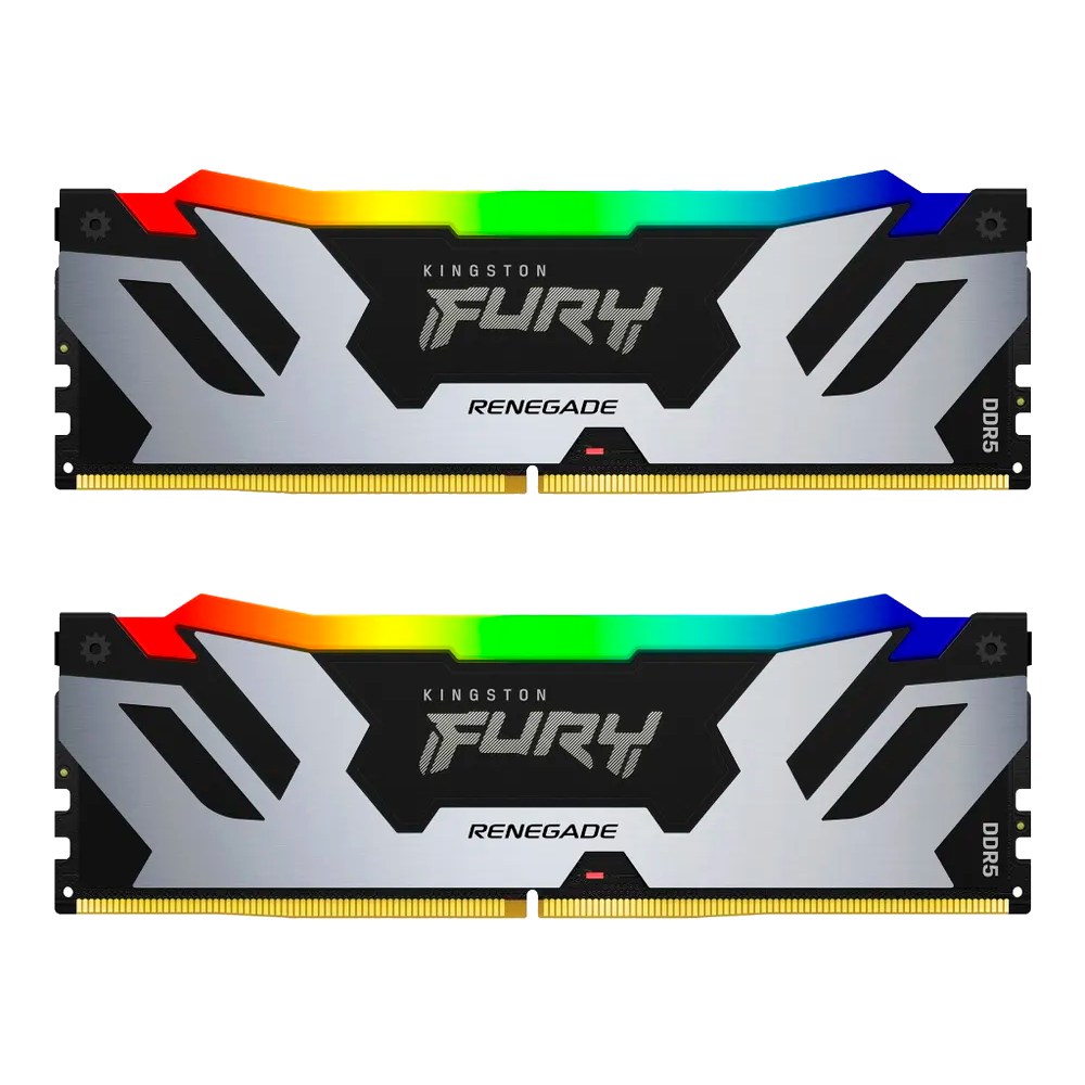Оперативная память DDR5 32 ГБ 6400 МГц Kingston FURY Renegade Silver RGB (KF564C32RSAK2-32) модулей 2 шт. купить по выгодной цене! 