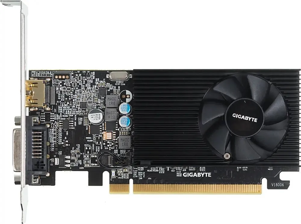 Видеокарта Gigabyte GeForce GT 1030, GV-N1030D4-2GL (2GB, GDDR4, 64bit, DVI, HDMI, RTL) купить по выгодной цене! 
