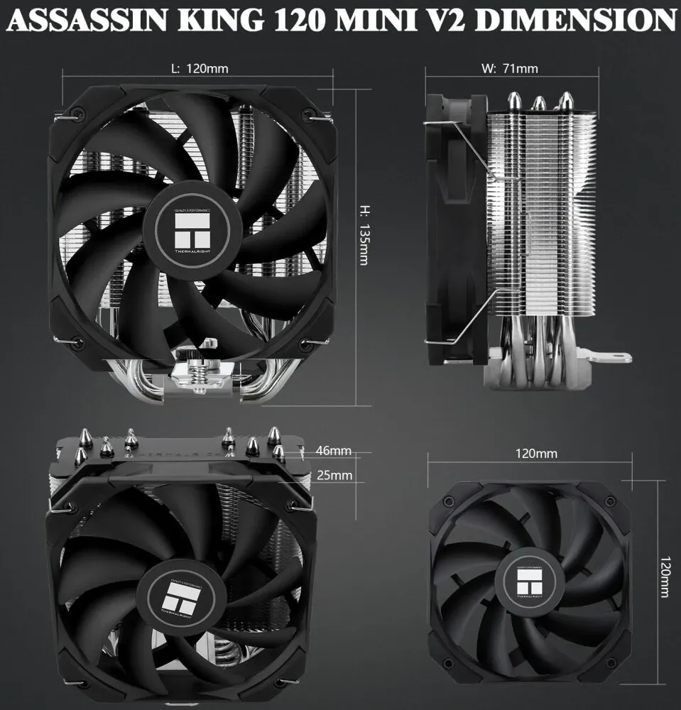 Кулер для процессора Thermalright Assassin King 120 MINI V2 (TRAK120MV2)