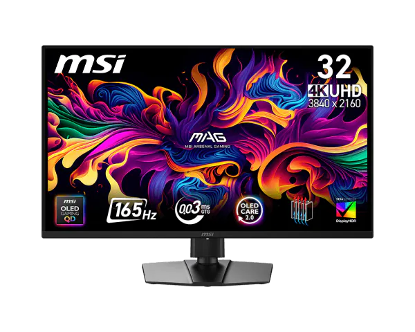 Монитор MSI MAG 322UP QD-OLED E16 черный 32", 3840x2160 165 Гц, QD-OLED