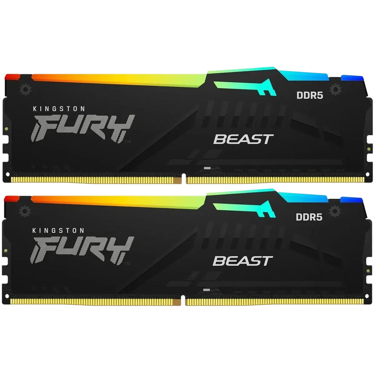 Оперативная память DDR5 32 Gb 6400 MHz Kingston FURY Beast RGB Black (KF564C32BBAK2-32) купить по выгодной цене! 