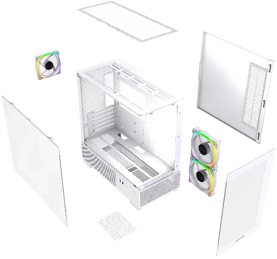 Компьютерный корпус Powercase Vision Micro M3W TG ARGB White (CVMMW-A3)