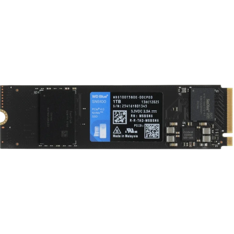 Твердотельный накопитель Western Digital 2000 Gb SN5100 Blue (WDBS4F0020BNC-WRSN)