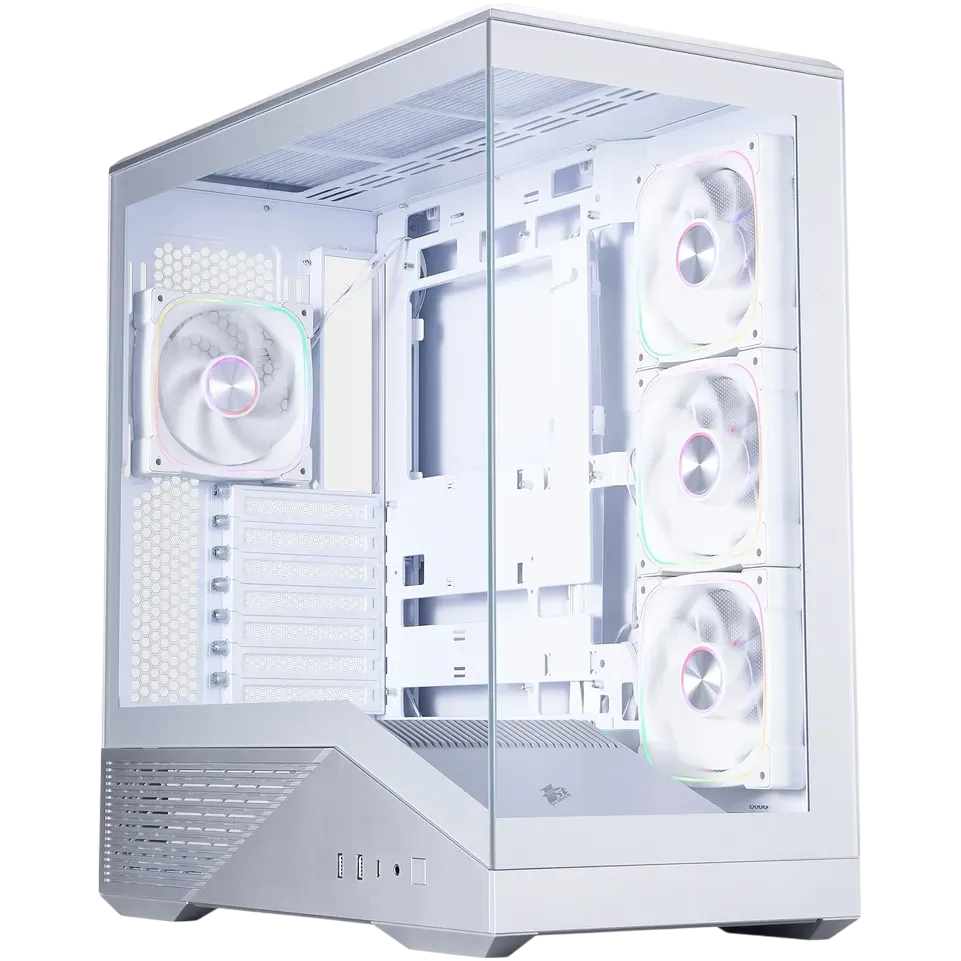 1STPLAYER Корпус GM7 ARGB Silver / ATX / 4x120mm ARGB fans / GM7-SV-3FN7R-W-1FN7-W