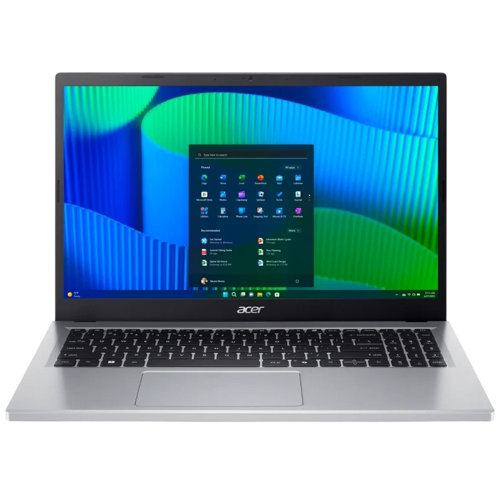 Ноутбук Acer Extensa 15 EX215-34-P0AB (Intel N200/15.6"/1920x1080/8Gb/256GB SSD/Intel UHD Graphics/Wi-Fi/Bluetooth/no OS) Silver - фото