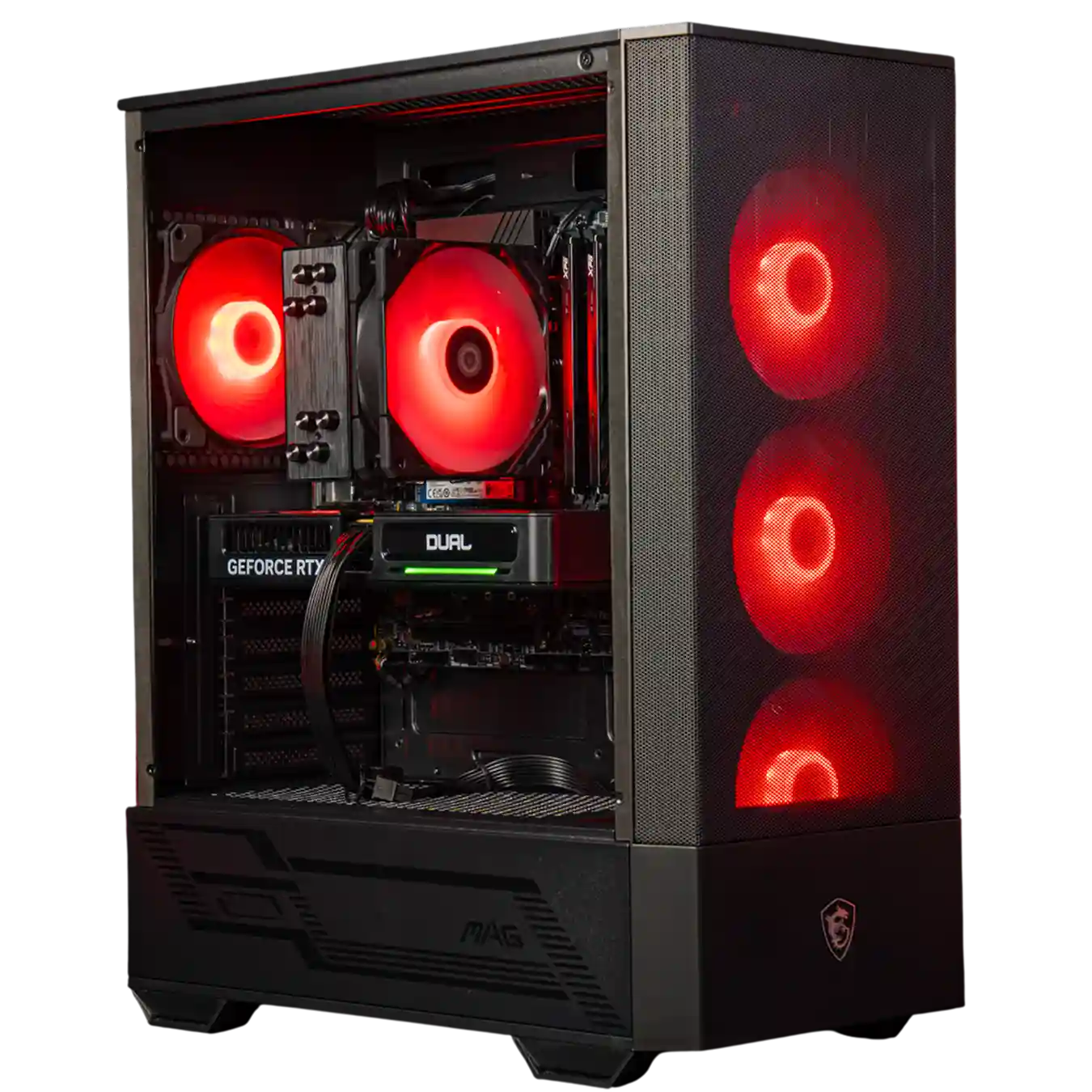 Игровой компьютер 990462 (Ryzen 5 5500 3,6 ГГц/AMD B550/32 ГБ 3,2 ГГц/1024 ГБ SSD/RTX 5050 8 ГБ/Wi-Fi/650W/MSI MAG FORGE 112R ARGB TG)