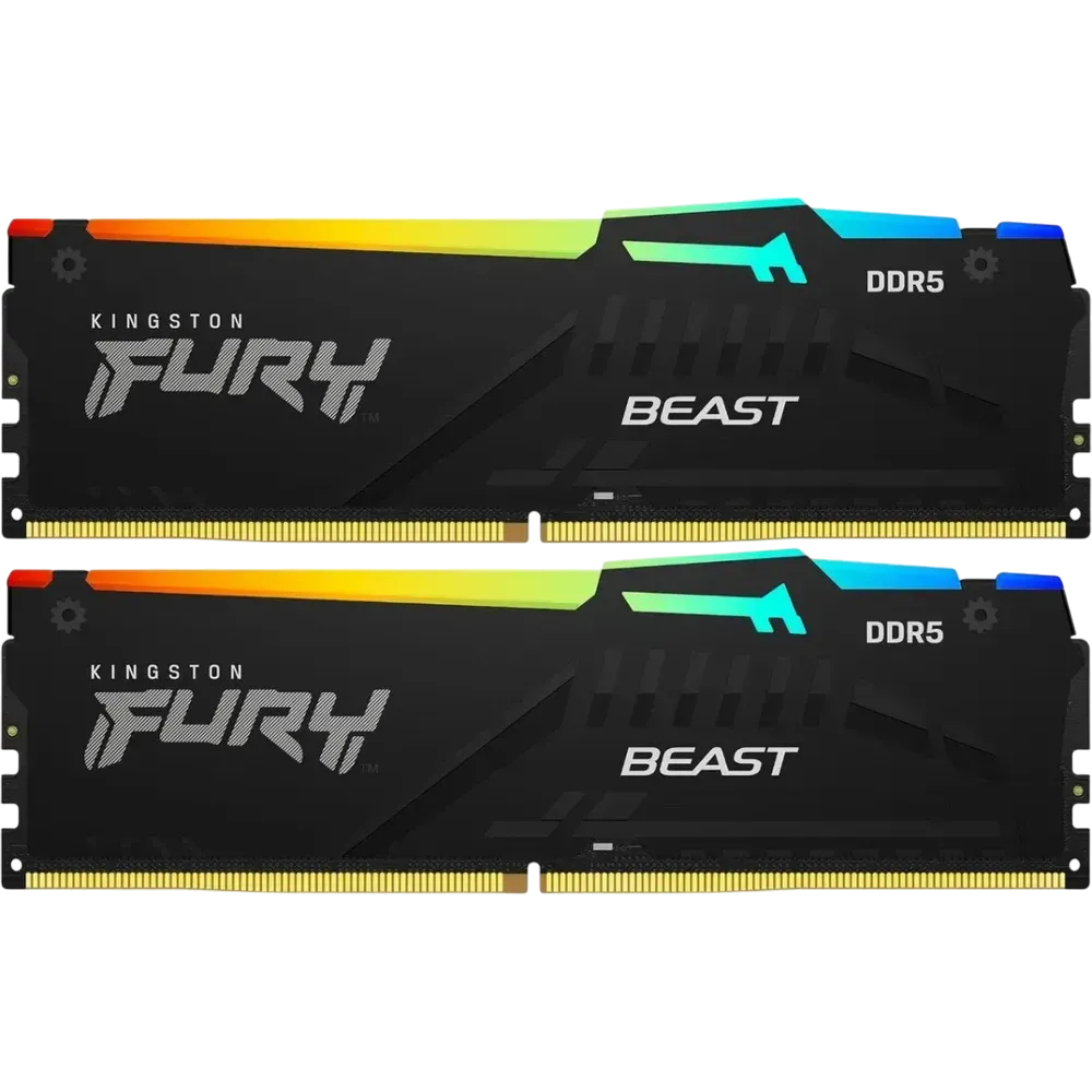 Оперативная память 64 Gb 6000 MHz Kingston FURY Beast RGB Black (KF560C36BBE2AK2-64) купить по выгодной цене! 