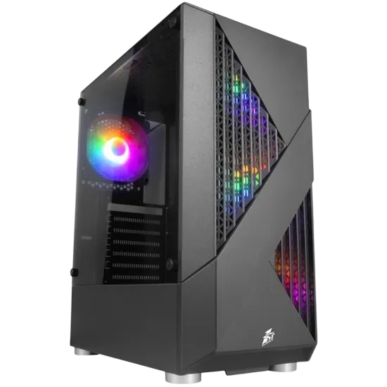 Компьютерный корпус 1STPLAYER FIREROSE F3-A (F3-A-BK-4F1) Black купить по выгодной цене! 