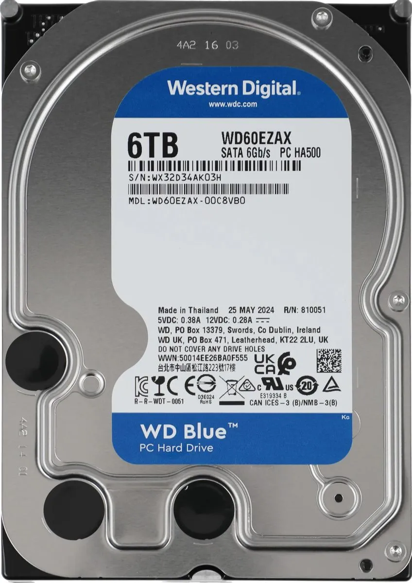 Жесткий диск Western Digital 6000 Gb Blue (WD60EZAX)