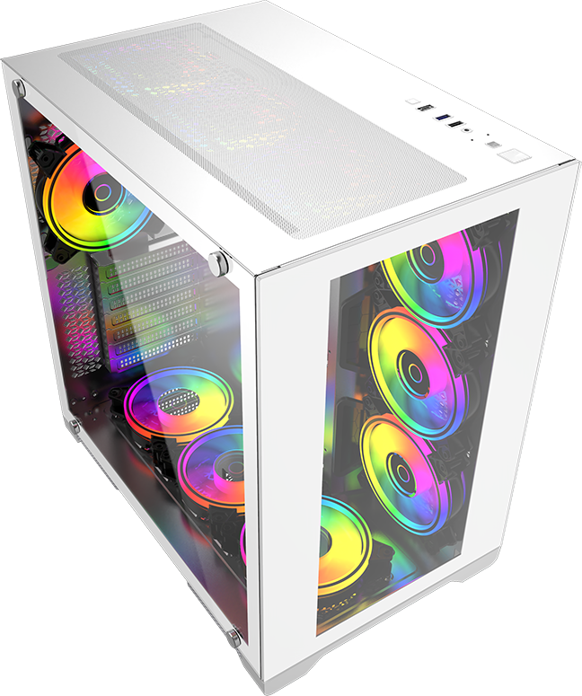 Powercase vision white cvwa. Корпус POWERCASE Vision White. POWERCASE Vision White CVWA-l4. Орпус POWERCASE Vision Micro, White, Tempered Glass, 4х 120mm 5-Color Fan, MATX (CVWM-l4). Корпус компьютерный POWERCASE Vision White (CVWA-l4).