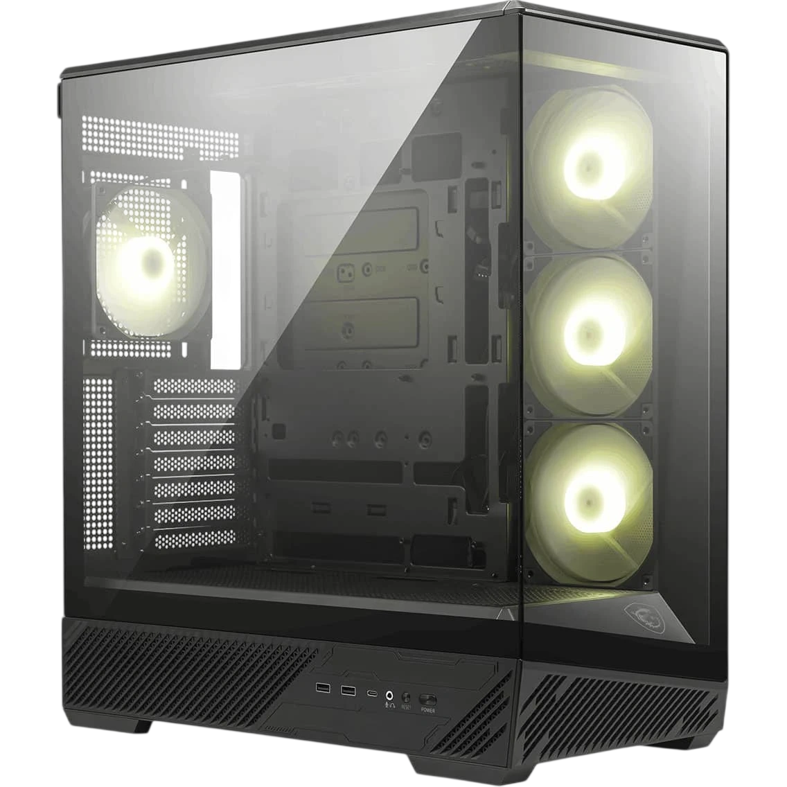 Компьютерный корпус MSI MAG PANO 130R PZ 2xUSB 3.2 Gen 1, 1xUSB 3.2 Gen2 Type-C, 3x120мм ARGB Reverse Blade Fan, 1x120мм ARGB Fan, 1 to 3 Fan PWM Splitter, Tempered Glass Window