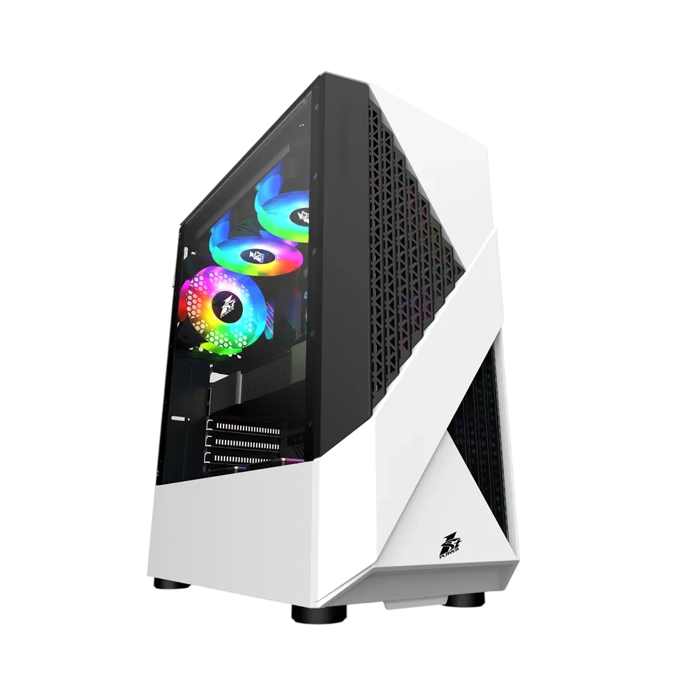 Компьютерный корпус 1STPLAYER FIREROSE F3-A ATX TG LED fans (F3-A-WH-4F1) White