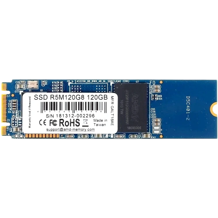 Накопитель SSD AMD Radeon R5M120G8, 120Gb, M.2 2280, SATA III, R/W 530/330