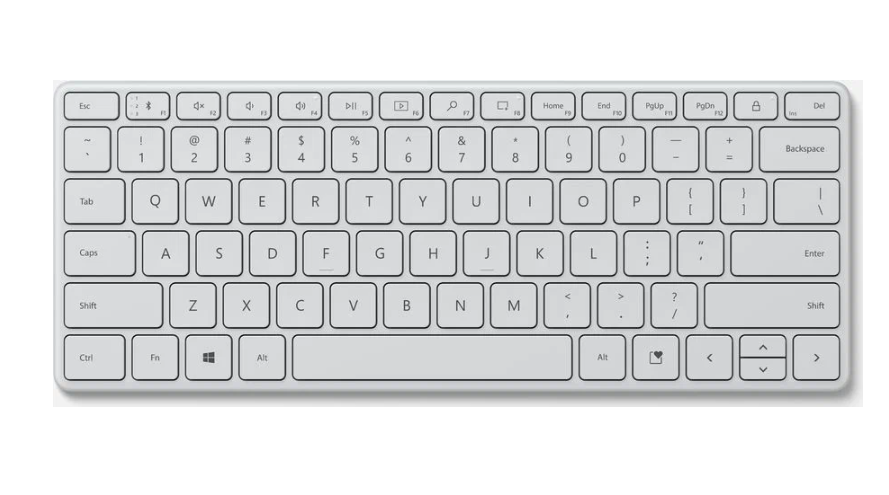 Серо белая клавиатура. Microsoft Designer Compact Keyboard. Беспроводная клавиатура Microsoft белая. Белая клавиатура полноразмерная. Белая клавиатура сбоку.