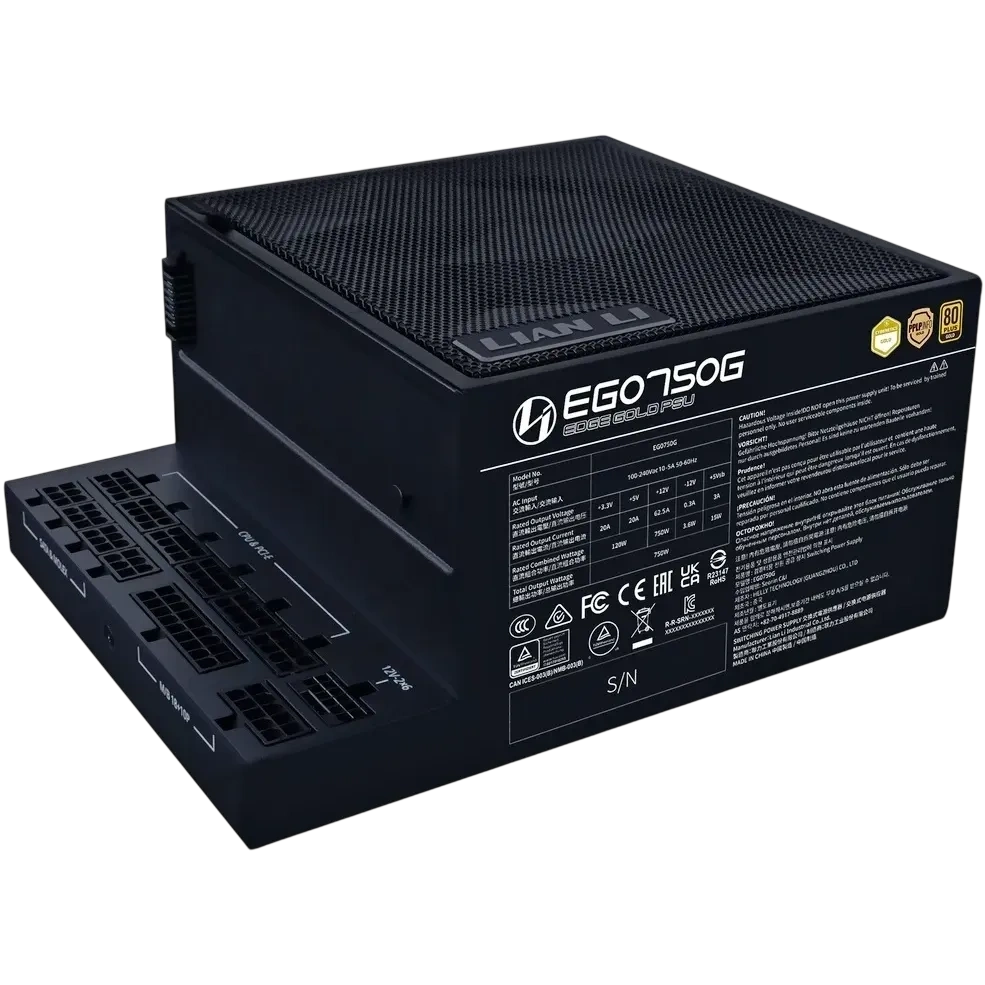 Блок питания Lian Li 750W EG0750G Black (G9P.EG0750G.B000.RU) 16 Pin (PCIe 5.1 Connector Cable Details)