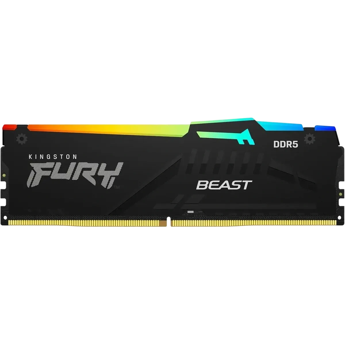 Оперативная память Kingston Fury Beast, DDR5, 32Gb (1x32Gb), 6400MHz, CL32, DIMM, с радиатором, RGb, черный