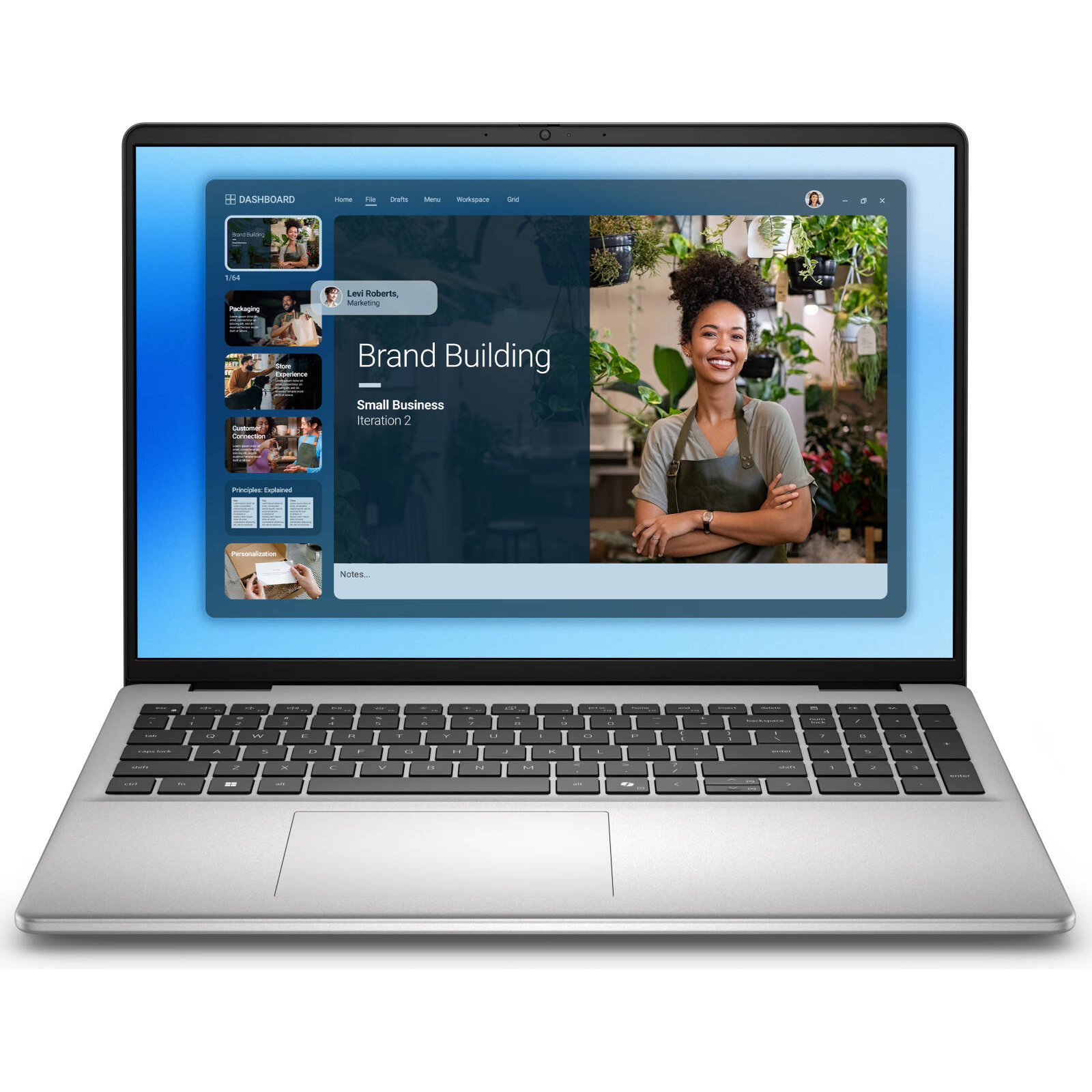 Ноутбук Dell 16 DC16256 (AMD Ryzen AI 5 330/16" 1920x1200/16Gb/512Gb SSD/AMD Radeon Graphics/Win 11 Home) Silver - фото