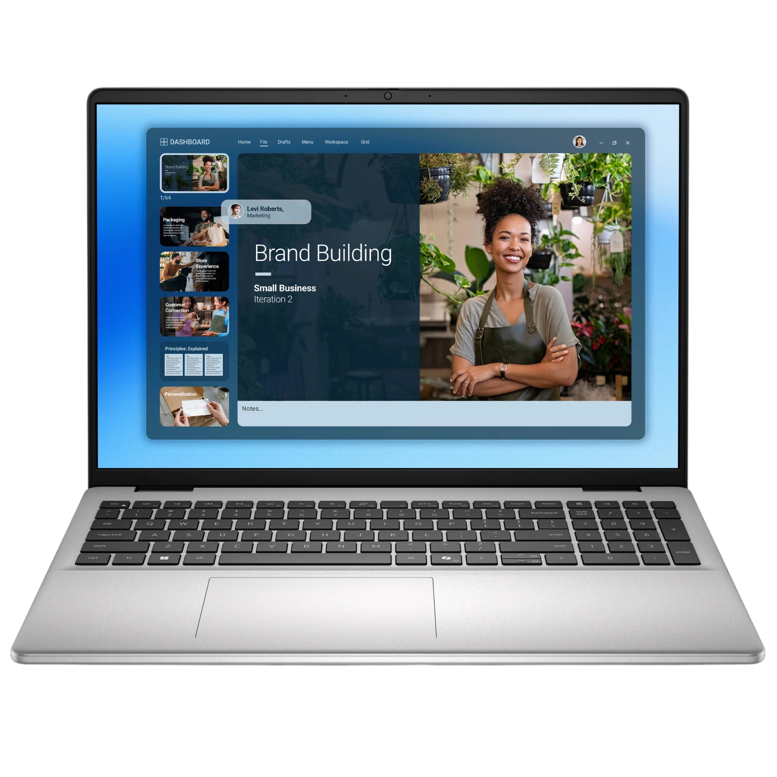 Ноутбук Dell 16 DC16256 (AMD Ryzen AI 5 330/16" 1920x1200/16Gb/512Gb SSD/AMD Radeon Graphics/Win 11 Home) Silver