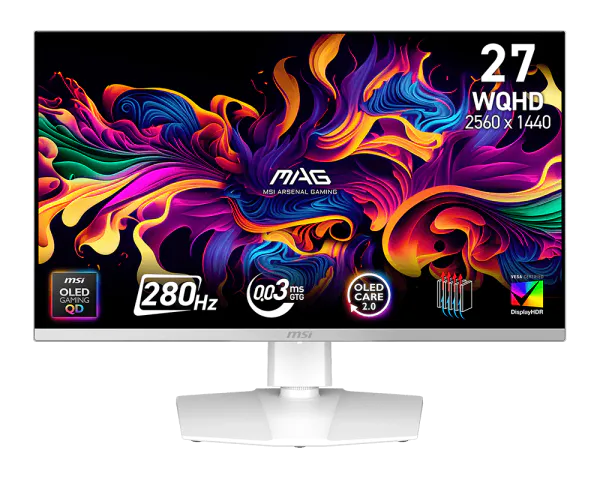 Монитор MSI MAG 272QPW QD-OLED X28 белый 27", 2560x1440 280 Гц, QD-OLED