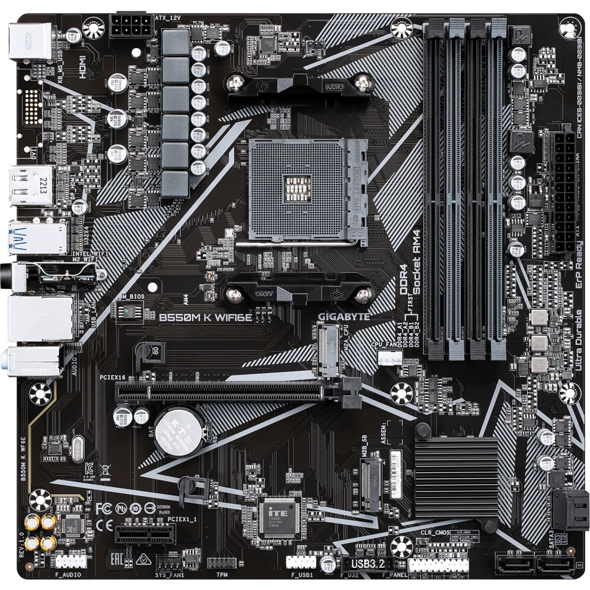 Материнская плата Gigabyte B550M K WF6E