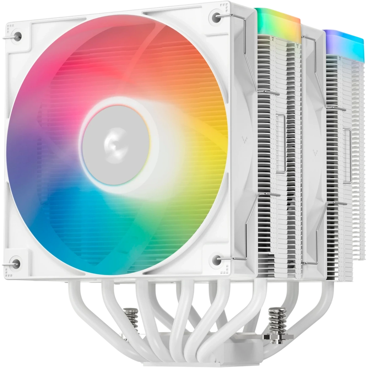 Кулер для процессора DEEPCOOL AG620 WH ARGB V2 LGA20XX/1700/1200/115X/AM5/AM4 (9шт/кор, TDP 260W, PWM, ARGB DUAL Fan 120mm, 6 тепл. трубок, белый) RET