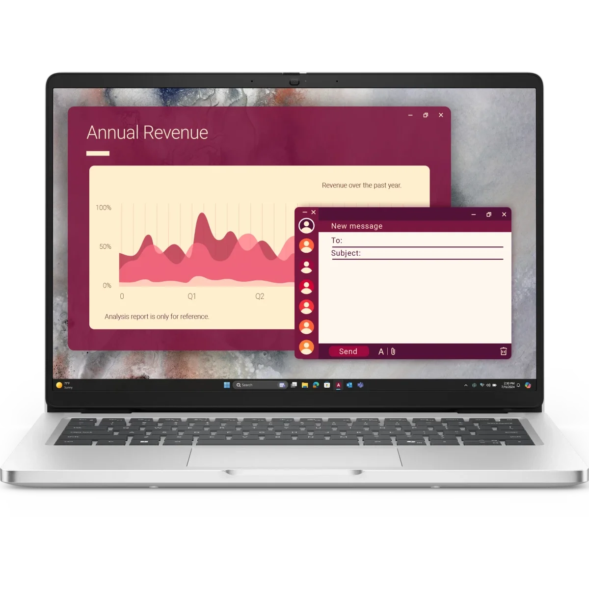 Ноутбук Dell 14 DС14250 (Intel Core 7 150U/14" 1920x1200/16G/1024Gb SSD/AMD Radeon Graphics/Wi-Fi/BT/Win 11 Home) Silver - фото