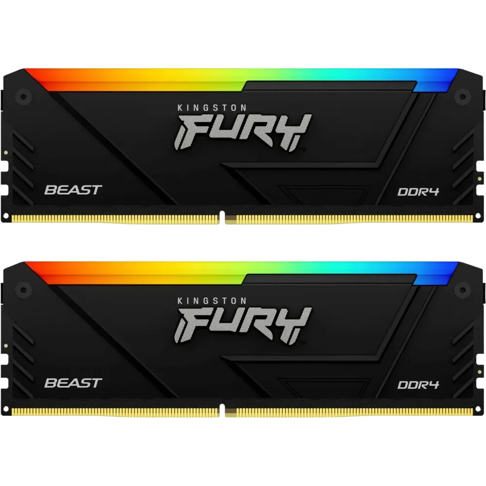 Оперативная память DDR4 16 ГБ 3600 МГц Kingston FURY Beast Black RGB (KF436C17BB2AK2/16) модулей 2 купить по выгодной цене! 