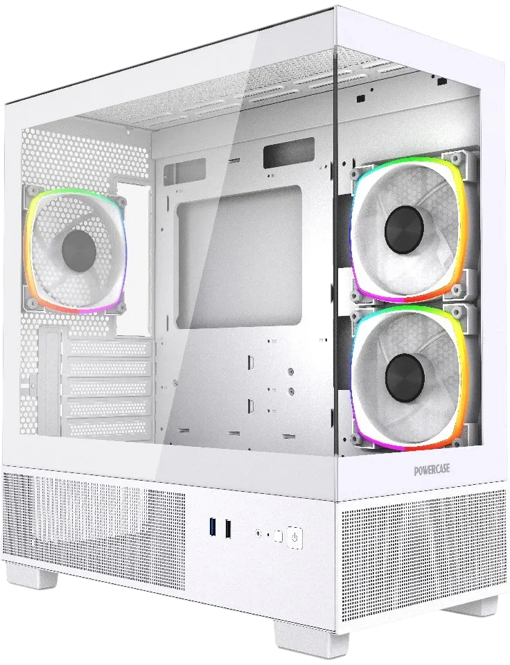 Компьютерный корпус Powercase Vision Micro M3W TG ARGB White (CVMMW-A3)