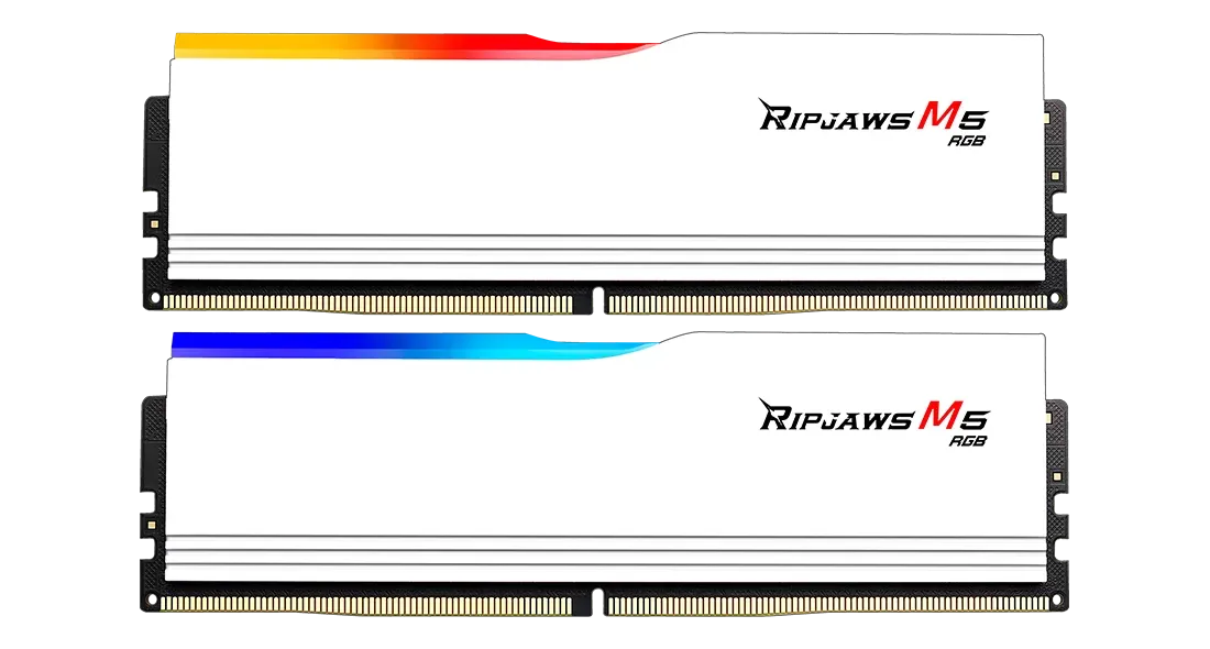 F5-6000J3040G32GX2-RM5RW Модуль памяти DDR5 G.SKILL RIPJAWS M5 RGB 64GB (2x32GB) 6000MHz (30-40-40-96)  1.4V  White
