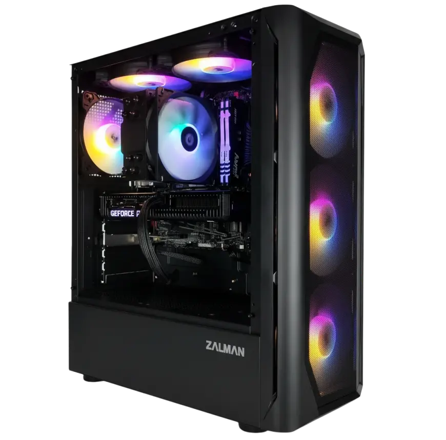 Игровой компьютер 991671 (Core i5-14400 2.5 ГГц/Intel B760/32 ГБ DDR5 6.0 ГГц/1024 ГБ SSD/RTX 5060 8 ГБ/Wi-Fi/650W/ALSEYE Audin-BK ARGB Black) - купить!