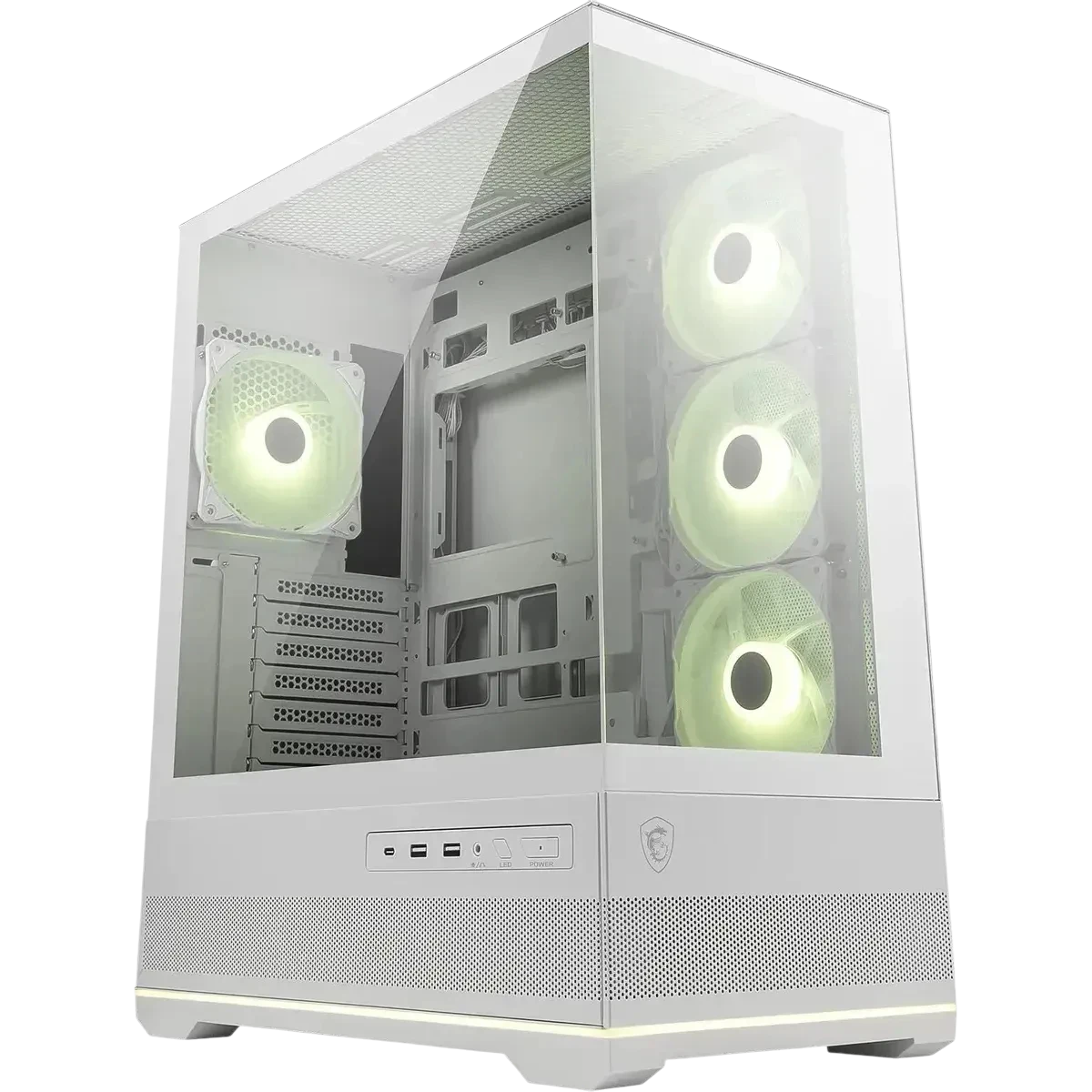 Корпус для ПК MSI MAG PANO 110R PZ WHITE, Global, 2xUSB 3.2 Gen 1, 1xUSB 3.2 Gen2 Type-C,3x120mm ARGB Reverse Blade F (306-7G28W21-JA4)