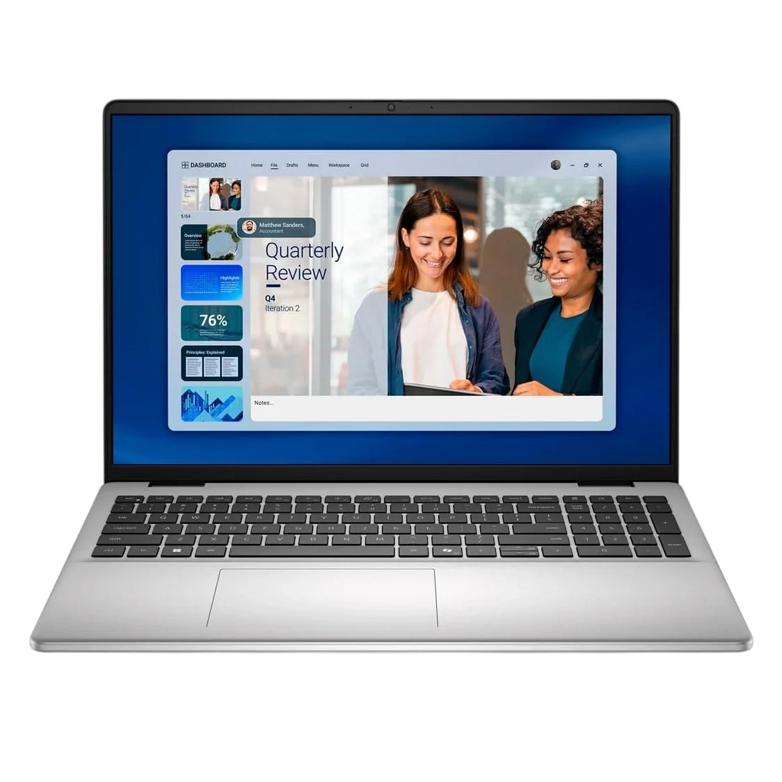 Ноутбук Dell 16 DС16256 (AMD Ryzen AI 5 330/16" 1920x1200/16Gb/512Gb SSD/AMD Radeon 820M/Win 11 Home) Silver - фото