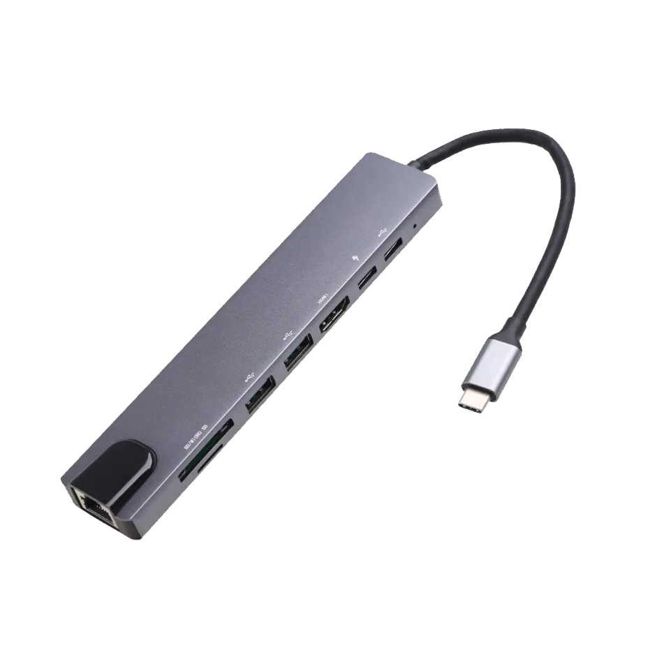 USB-разветвитель для ноутбука USB 3.0*2/HDMI/RJ-45/Type-C/PD/SD/TF/Micro SD