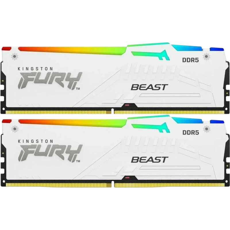 Оперативная память 32 Gb 6800 MHz Kingston FURY Beast RGB White (KF568C34BWEAK2-32)