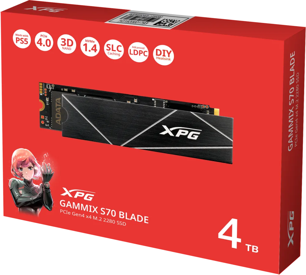 Твердотельный накопитель ADATA XPG 4000 Gb BLADE S70 (AGAMMIXS70B-4T-CS)