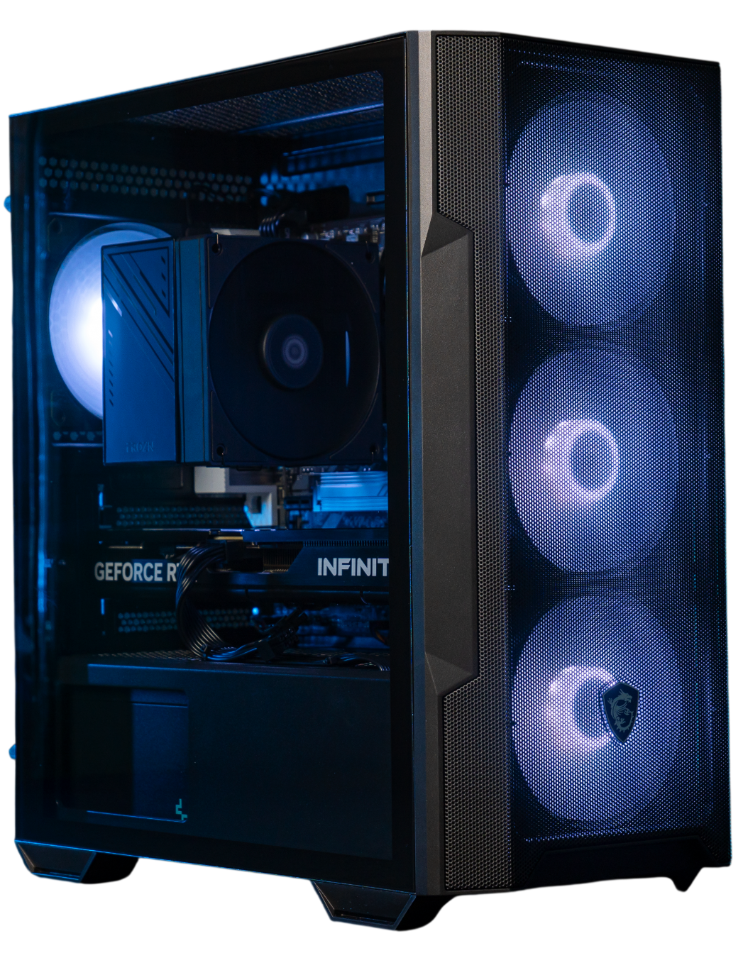 Игровой компьютер 991675 (Ryzen 5 7400F 3.7 ГГц/AMD B650/32 ГБ 6.0 ГГц/1024 SSD/RTX 5050 8 ГБ/Wi-Fi/650W/MSI MAG FORGE M100R ARGB)