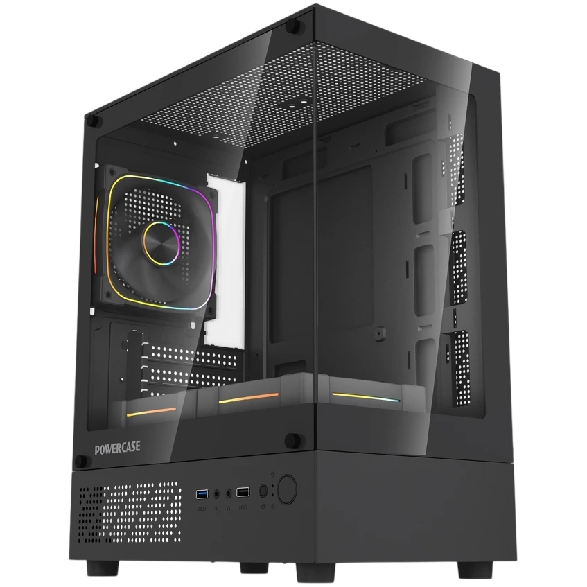Компьютерный корпус Powercase Vision Micro M1 TG ARGB Black (CVMM1B-A3)