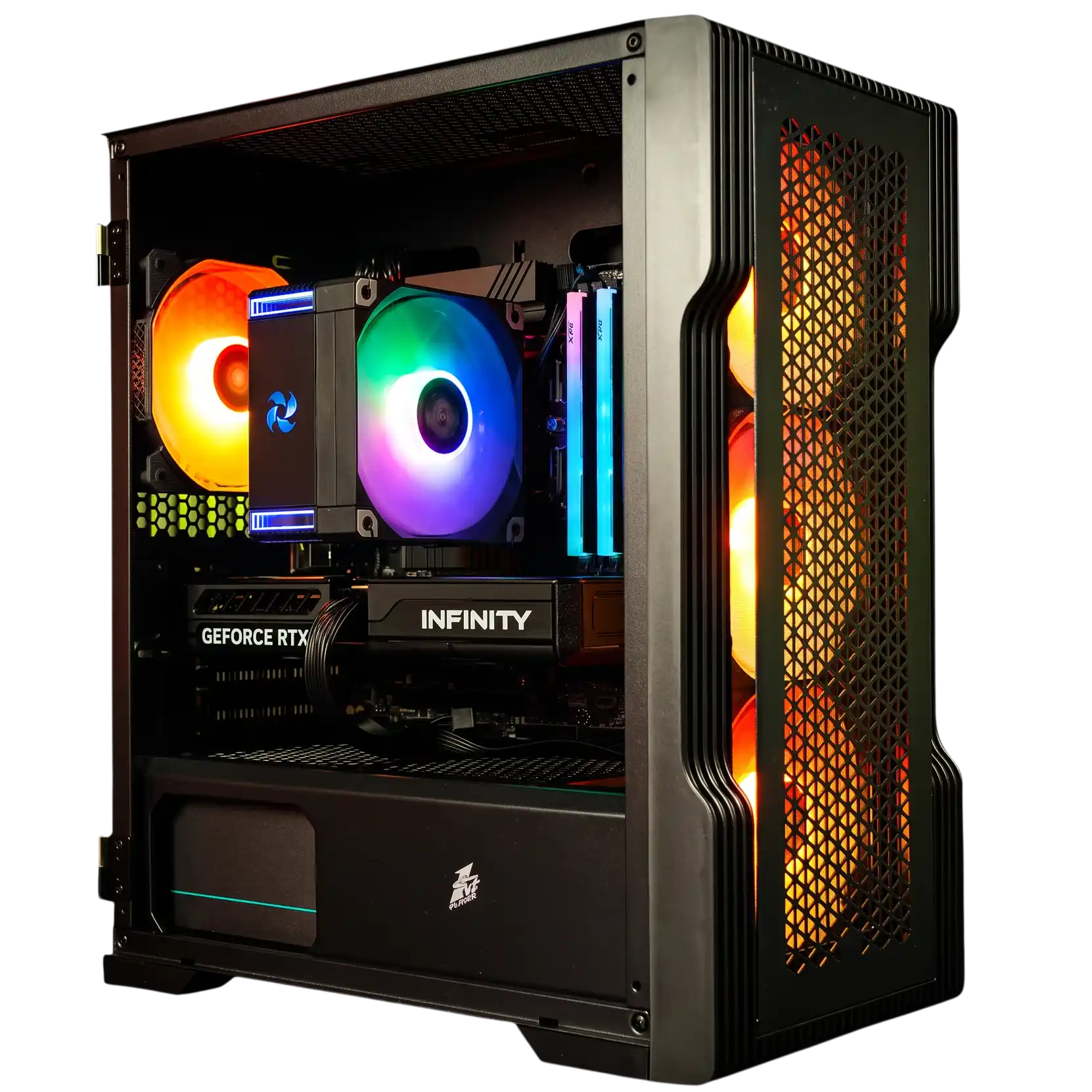 Игровой компьютер 995443 (Core i5-14400 2.5 ГГц/Intel B760/16 ГБ DDR4 3.2 ГГц/512 ГБSSD /RTX 5060 Ti 8 ГБ/Wi-Fi/650W/1STPLAYER TRILOBITE T3 ARGB Black)