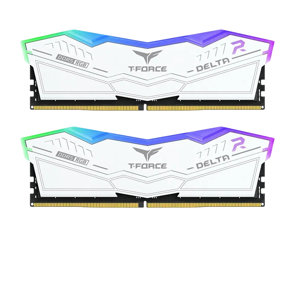 Оперативная память 64 Gb 6000 MHz Team Group T-FORCE DELTA RGB White (FF4D564G6000HC38ADC01) модулей 2