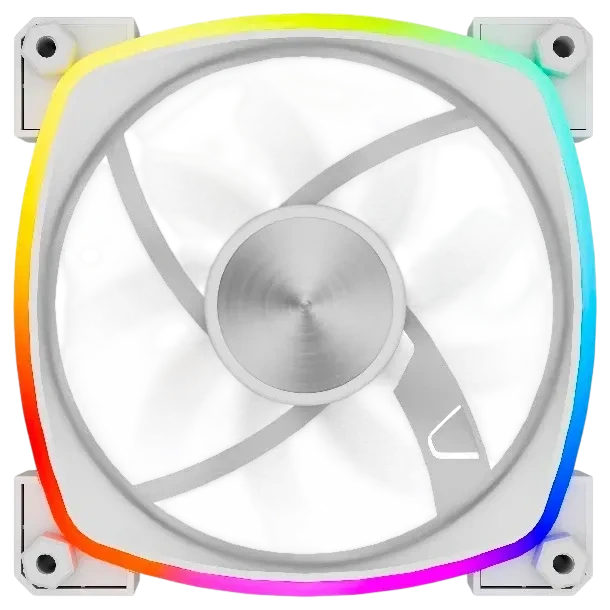 Powercase Вентилятор (M55-12W ARGB) White 120x120x25mm (PWM, 100шт./кор, 4pin PWM (M+F)+ 3pin ARGB (M+F), 600-1800±10% об/мин) Bulk