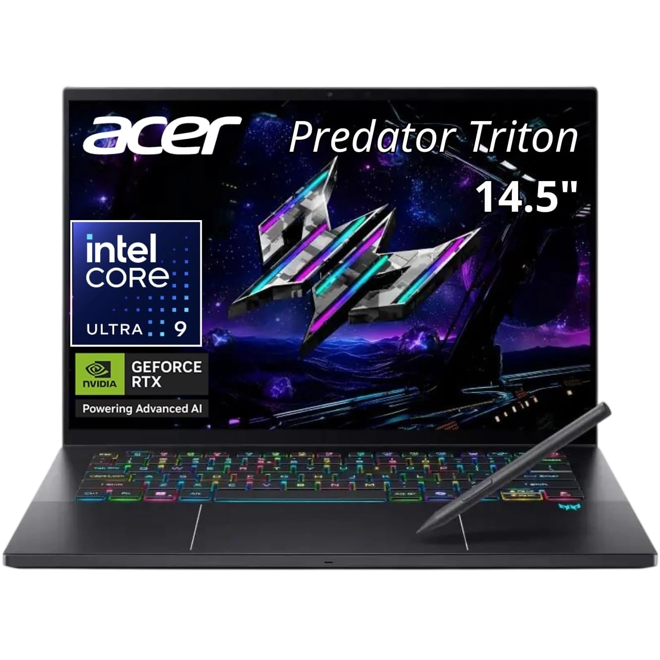 Ноутбук Acer Predator Triton 14 AI PT14-52T-96T3  (Ultra 9 288V/14.5" 2.8K OLED 120Hz Touch/32Gb/2Tb SSD/NVIDIA GeForce RTX 5070 8Gb/Win 11 Home/Стилус) Black - фото