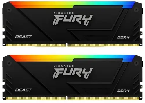 Оперативная память DDR4 16 Gb 3200 MHz Kingston FURY Beast RGB XMP Black (KF432C16BB2AK2/16) купить по выгодной цене! 