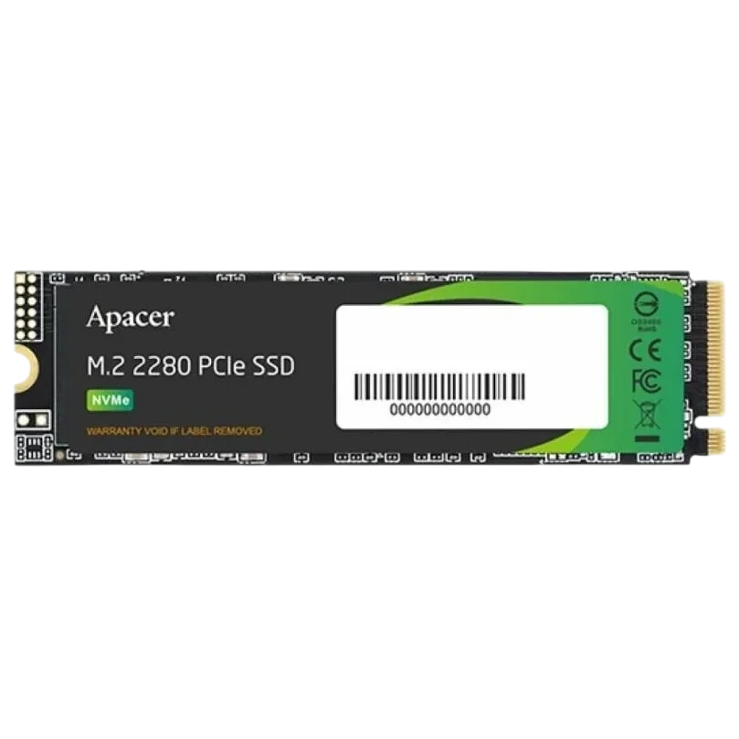 Твердотельный накопитель Apacer SSD AS2280P4X 2TB M.2 2280 PCIe Gen3x4, R2100/W1700 Mb/s, 3D NAND, MTBF 1.8M, NVMe, 480TBW, Retail, 3 years (AP2TBAS2280P4X-1)