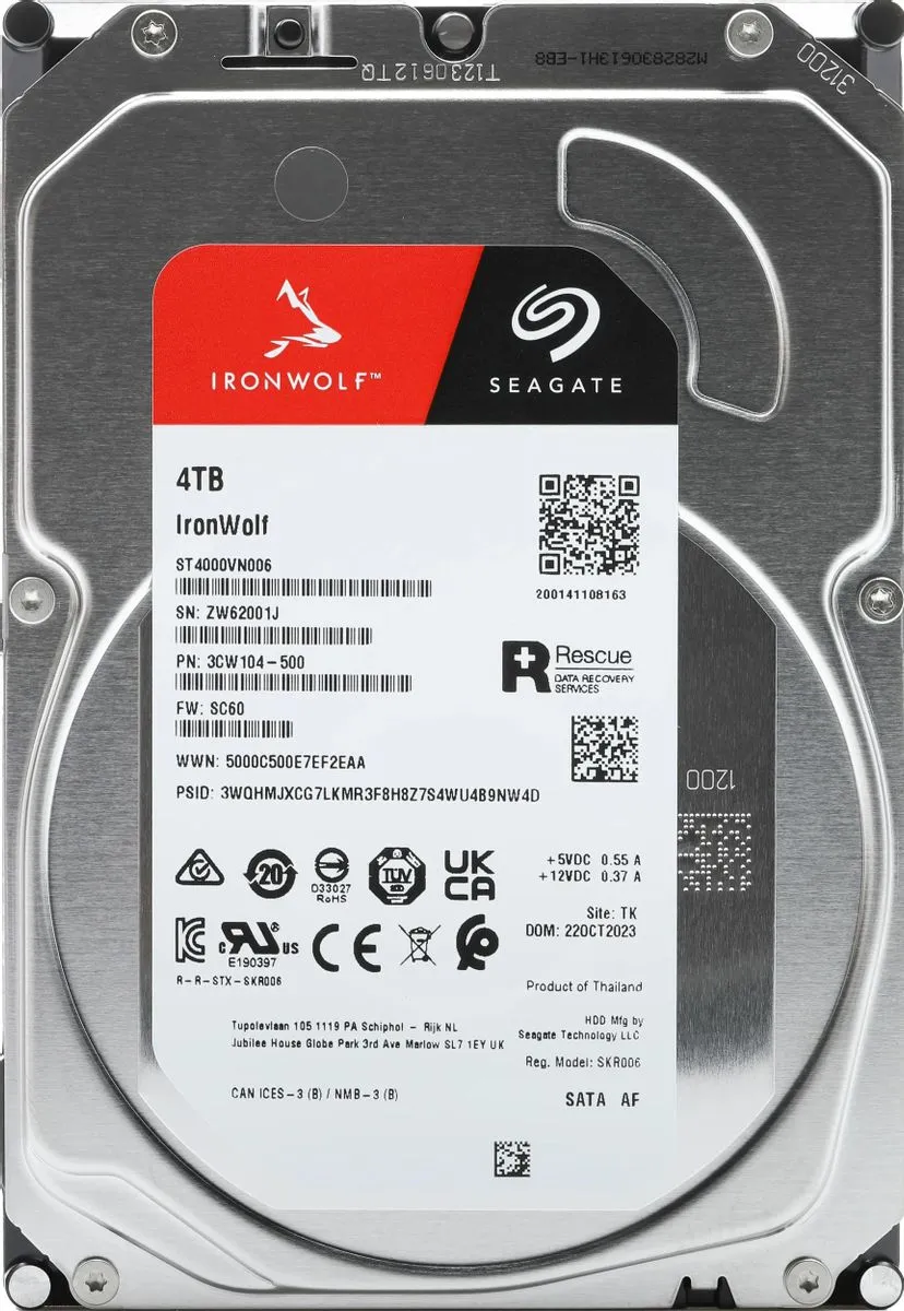 Жесткий диск Seagate 4000 Gb IRONWOLF (ST4000VN006) купить по выгодной цене! 
