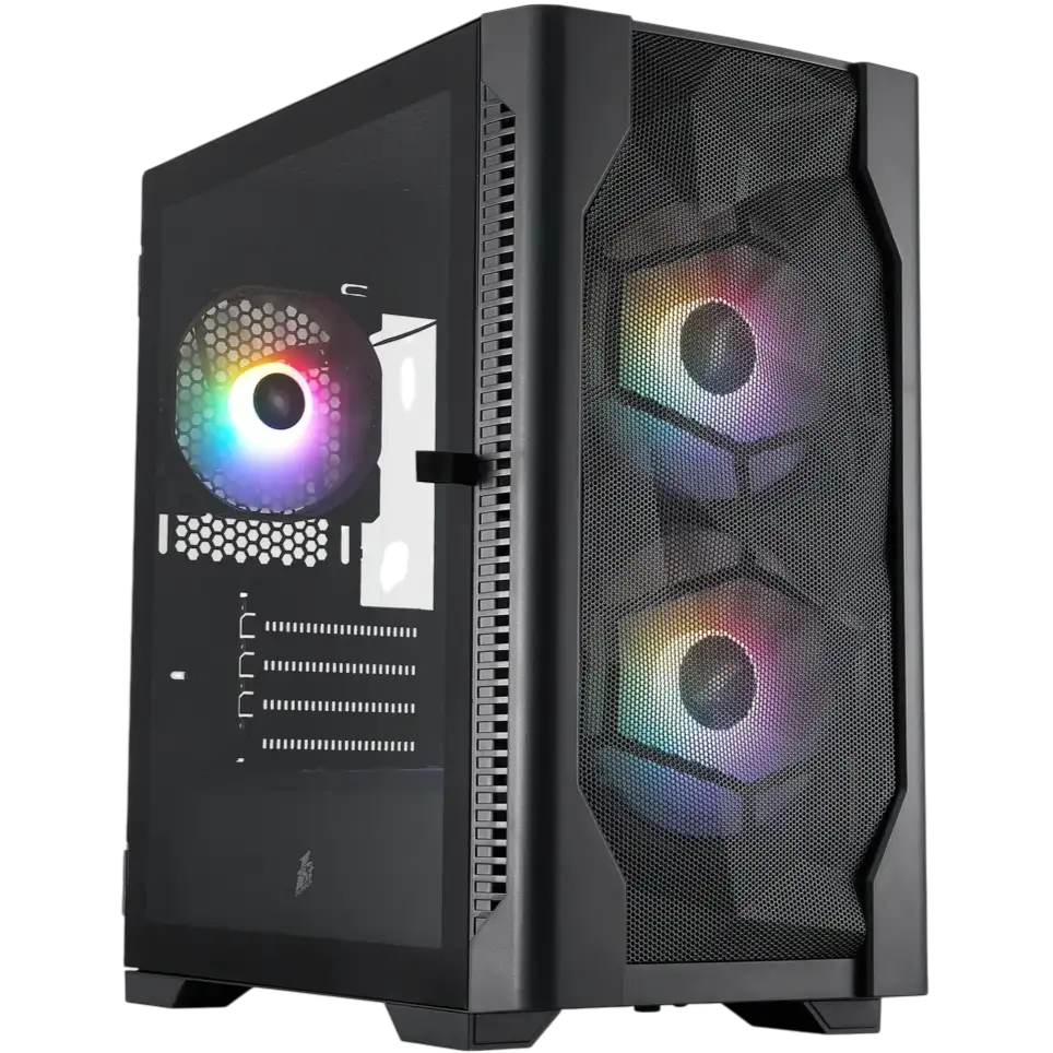 Компьютерный корпус 1STPLAYER DK D4-M FRGB Black (D4-M-BK-2F1P-1F1)