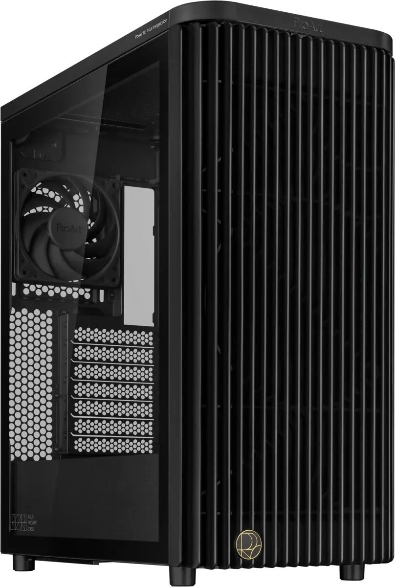 Корпус для ПК Asus - PROART PA401 ABS TG PWM BLACK, 2х2.5", 2х3.5/2.5", Midi Tower, без БП, цвет чёрный, 90DC00M0-B39020