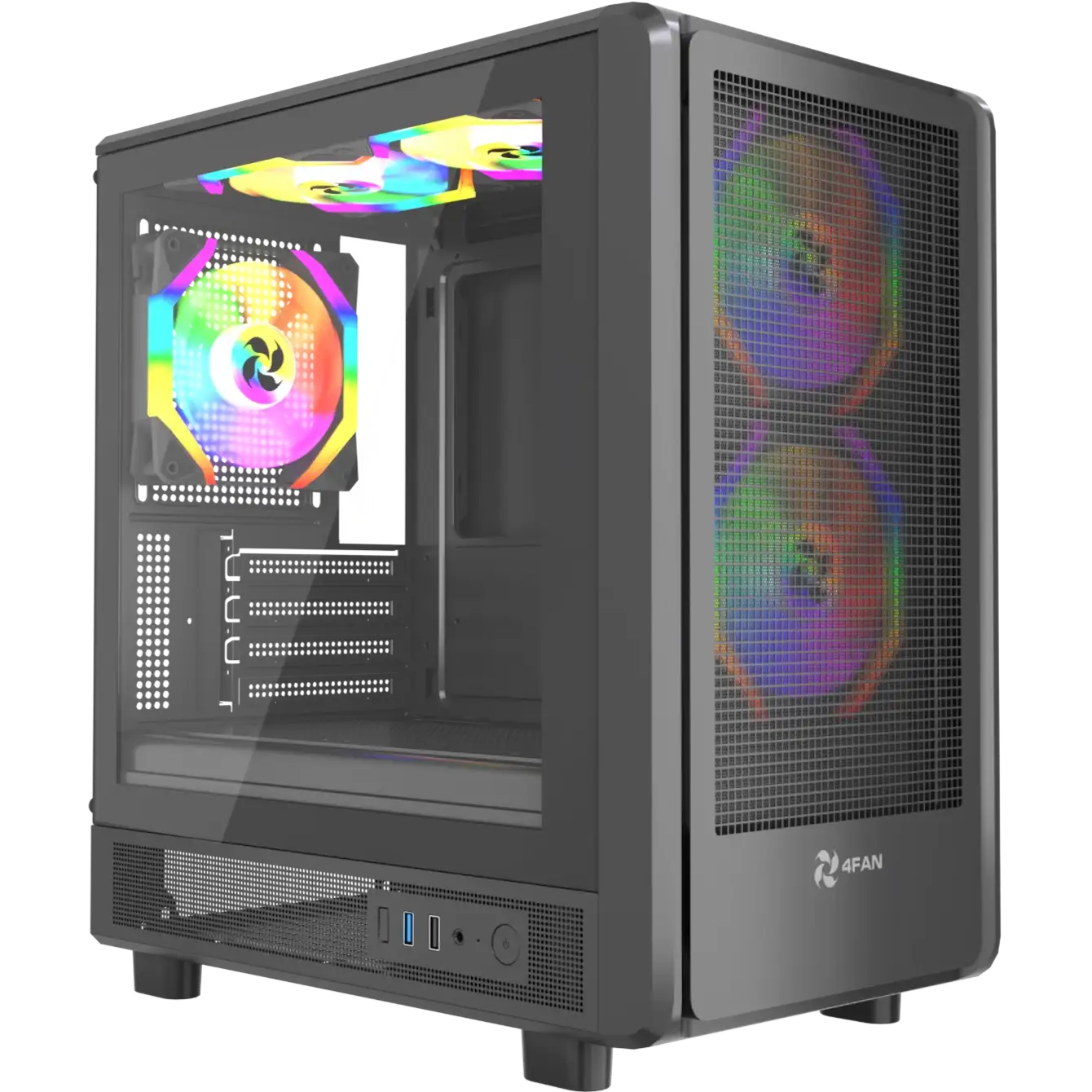 Корпус компьютерный 4FAN Goldrim Black wFans
