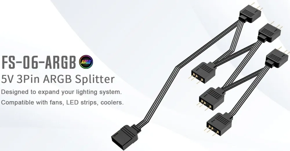 Разветвитель 1/6 ID-COOLING FS-06 ARGB купить по выгодной цене! 