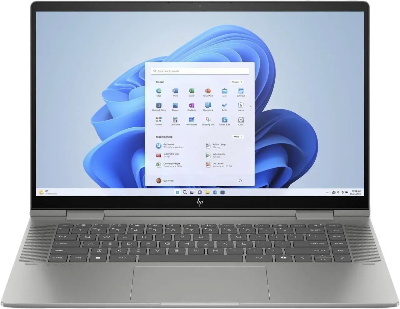 Ноутбук HP Envy x360 15-fe1165nr (Core Ultra 5 125U/15.6"/FHD/Touch/8Gb/512Gb SSD/Intel Graphics/Win 11 H) Silver - фото