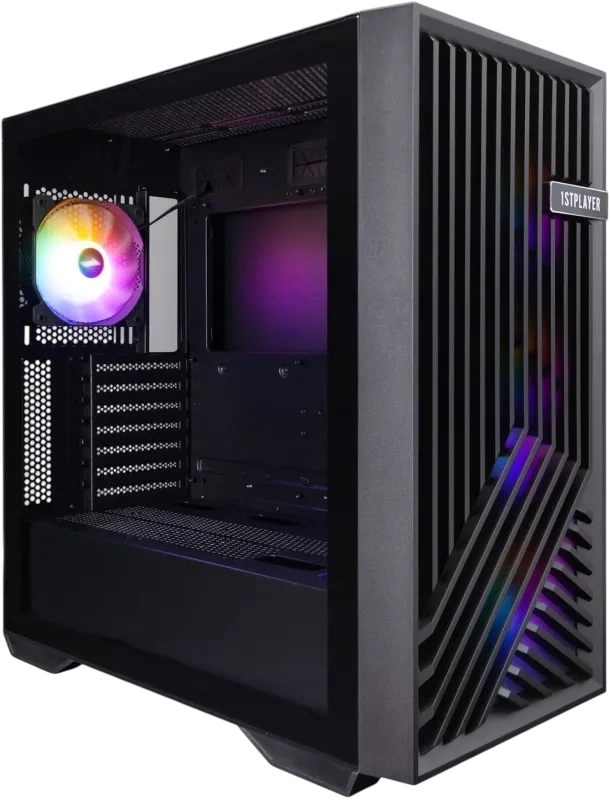 Корпус 1STPLAYER FD8 Black / E-ATX / 4x120mm FRGB  fans / FD8-BK-4F1